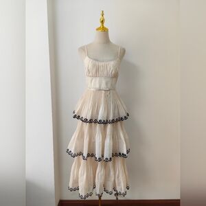 ZIMMERMANN Embroidered Tiered Midi Dress